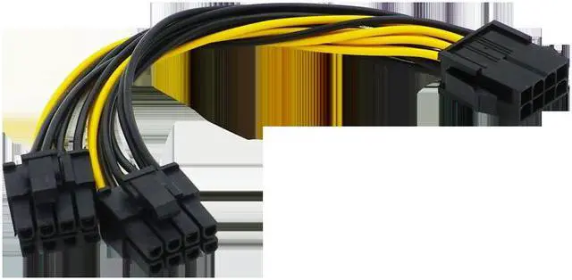 Alt view image 4 of 4 - 8 Pin to dual 8 (6+2) Pin PCI Express Power Converter Cable for Graphics GPU Video Card PCIE PCI-E VGA Splitter Hub Power Cable(About 0.2m)