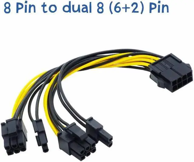 Main image of 8 Pin to dual 8 (6+2) Pin PCI Express Power Converter Cable for Graphics GPU Video Card PCIE PCI-E VGA Splitter Hub Power Cable(About 0.2m)