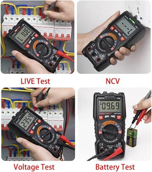 MAYILON HT113C Multimetro Digitale Professionale, T-RMS 6000 Conti Tester Digitale  Professionale,Tester  Elettrico,Corrente/Resistenza/Tensione/Frequenza/Capacità/Temperatura  Multimetro : : Fai da te