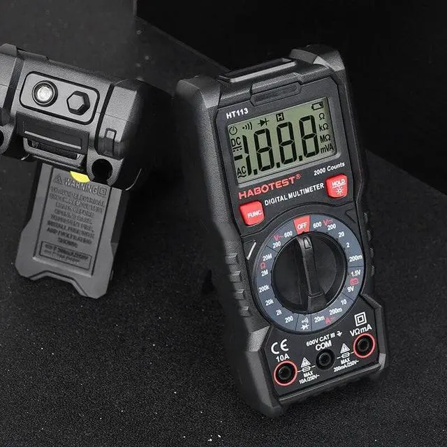 Main image of Multimeter Digital Professional Mini Voltmeter HT113 600V 10A Voltage Current Resistance Diode Continuity Tester Meter