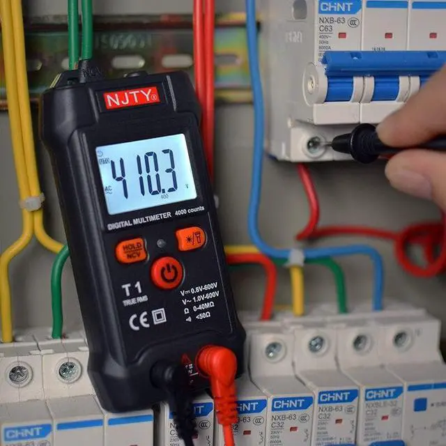 Alt view image 2 of 6 - Smart Multimeter Digital 600V AC DC Mini Voltage Meter T1 Handheld True RMS Ohm Continuity Tester 4000 Counts Multimetro