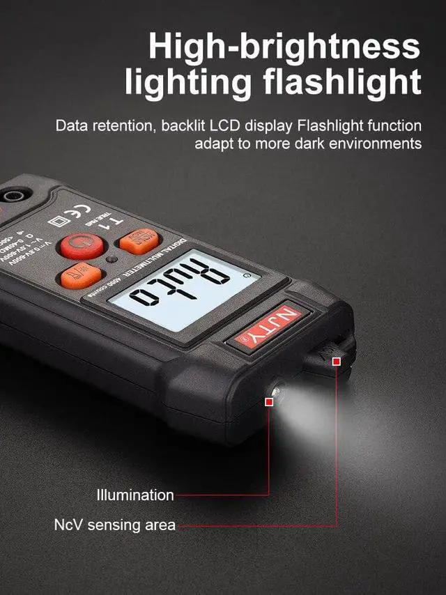 Alt view image 6 of 6 - Smart Multimeter Digital 600V AC DC Mini Voltage Meter T1 Handheld True RMS Ohm Continuity Tester 4000 Counts Multimetro