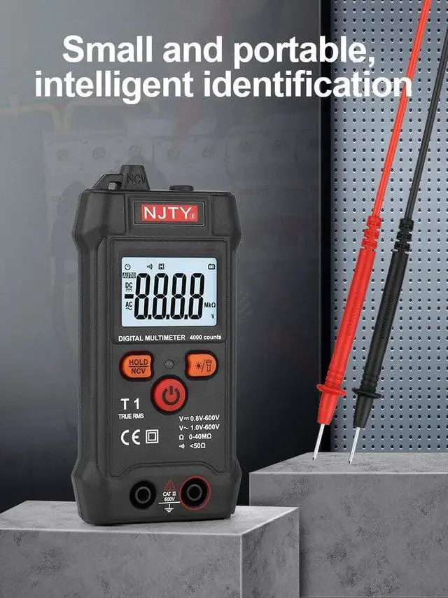 Alt view image 4 of 6 - Smart Multimeter Digital 600V AC DC Mini Voltage Meter T1 Handheld True RMS Ohm Continuity Tester 4000 Counts Multimetro