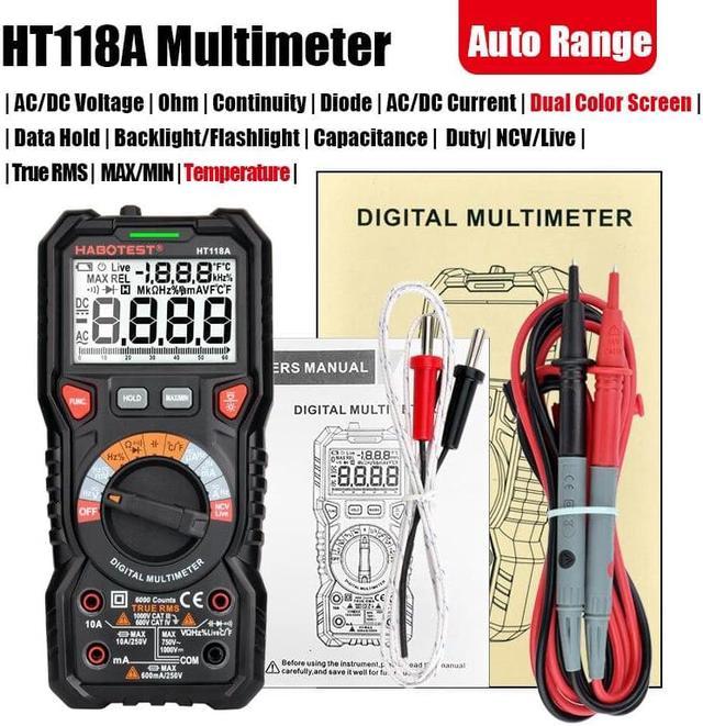 HT118C True RMS Digital Meter Measurement , 750V Digital Ohm Meter