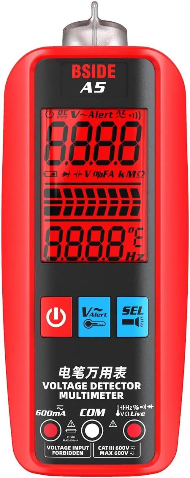 Main image of A5 Professional LCD Multimeter Esr Meter Voltage Detector Pen Ammeter Ohm Hz Capacitance Tester Continuity Beep Function