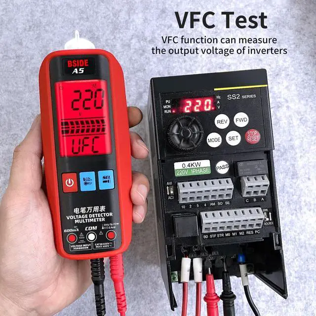 Alt view image 6 of 6 - A5 Professional LCD Multimeter Esr Meter Voltage Detector Pen Ammeter Ohm Hz Capacitance Tester Continuity Beep Function