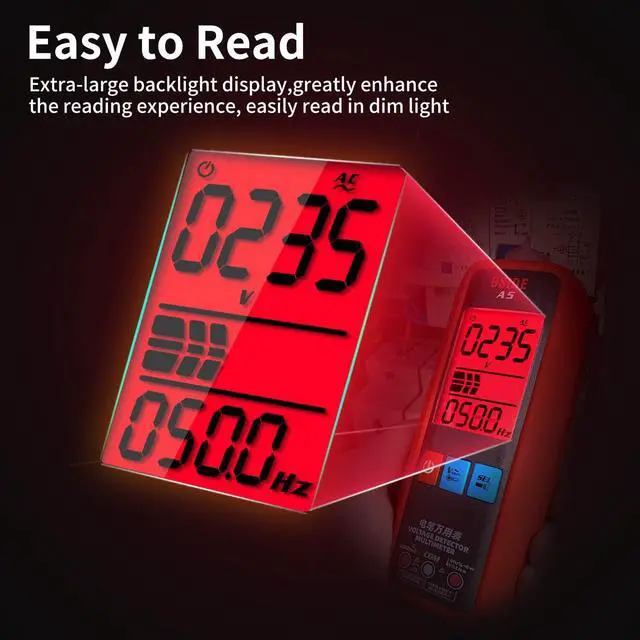 Alt view image 5 of 6 - A5 Professional LCD Multimeter Esr Meter Voltage Detector Pen Ammeter Ohm Hz Capacitance Tester Continuity Beep Function
