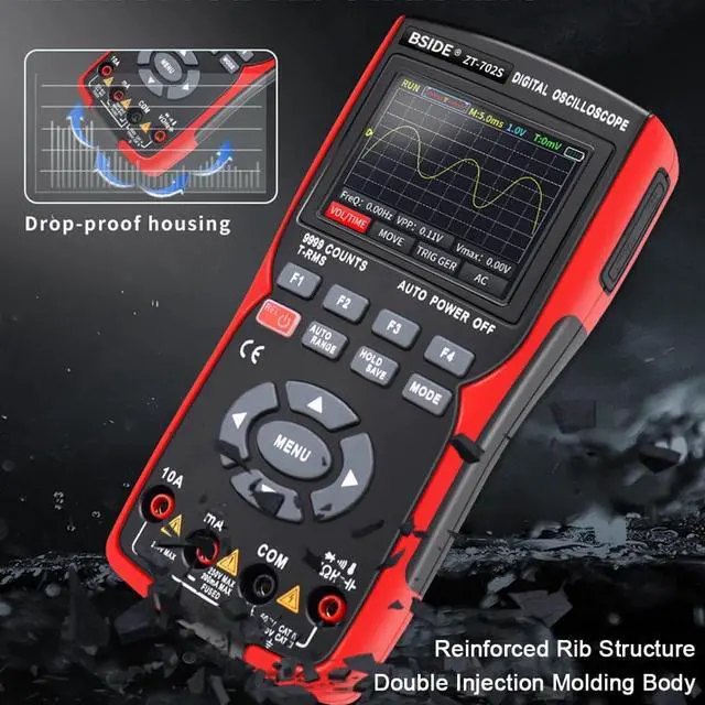 Alt view image 3 of 5 - 2-in-1 Digital Oscilloscope 48M/S 10MHZ PC Waveform Data Storage Multimeter TRMS Auto Range MultiTester  Electrician Tools