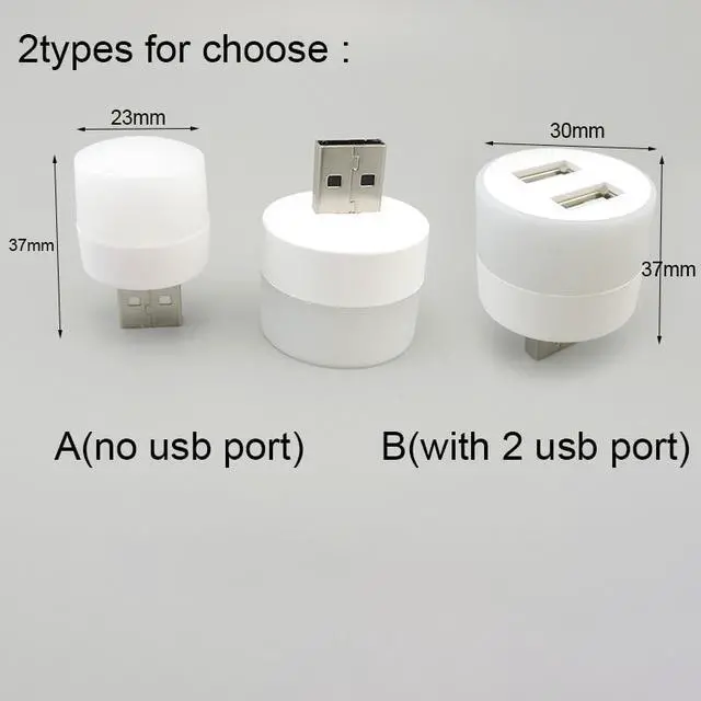 Alt view image 2 of 6 - USB Plug LED book reading Lamp Night Light Mobile Power Charging Small LED Eye Protection Light Small bulb with USB splitter L1(type A white light)
