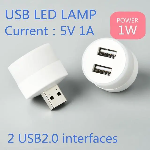 Alt view image 4 of 6 - USB Plug LED book reading Lamp Night Light Mobile Power Charging Small LED Eye Protection Light Small bulb with USB splitter L1(type A white light)
