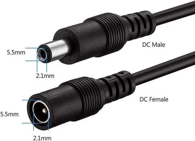 Alt view image 2 of 6 - DC Cable Extension Power Extend Cord 12V DC 5.5mmx2.1mm Connector Wire For LED Strip CCTV Camera(1.5m)