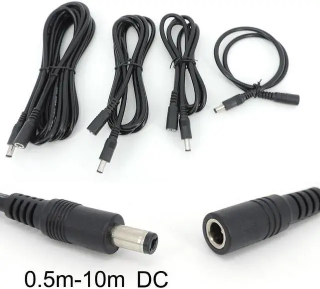 Main image of DC Female to Male Plug Extension connector Cable 0.5/1.5m/2M/3/5m/10m 2.1mmx5.5mm for 12V Power Adapter Cord CCTV Camera Strip L(0.5M)