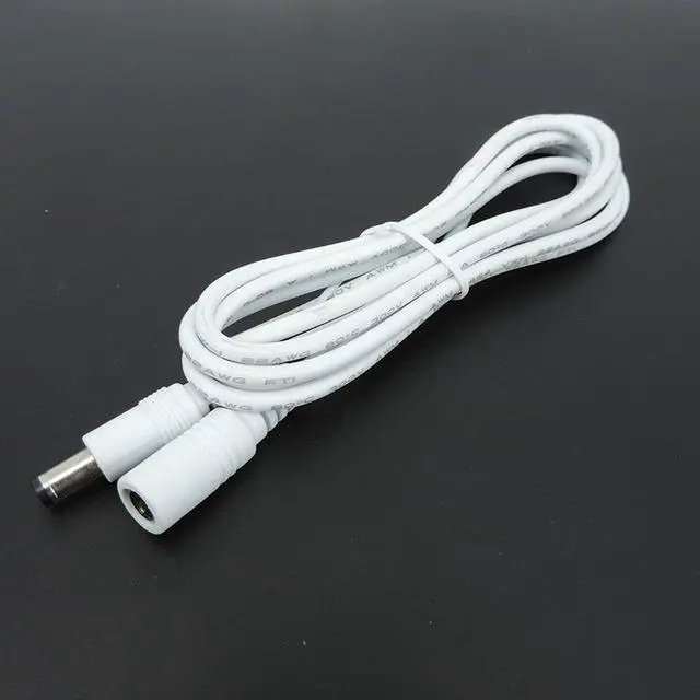 Alt view image 6 of 6 - 22awg 3A DC Male To male female Power supply Adapter white black cable Plug 5.5x2.1mm Connector wire 12V Extension Cords L1(Black 0.5m)