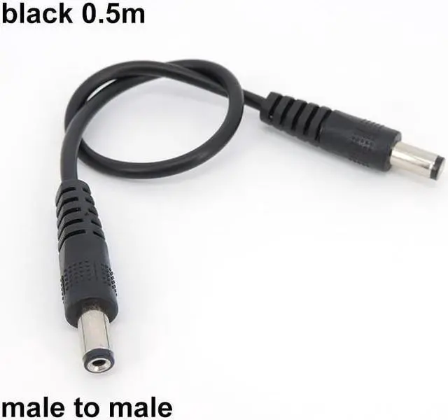 Alt view image 2 of 6 - 22awg 3A DC Male To male female Power supply Adapter white black cable Plug 5.5x2.1mm Connector wire 12V Extension Cords L1(Black 0.5m)