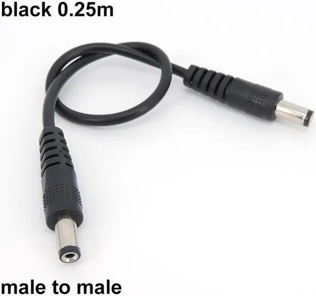 Alt view image 2 of 6 - 22awg 3A DC Male To male female Power supply Adapter white black cable Plug 5.5x2.1mm Connector wire 12V Extension Cords L1(Black 0.25m)