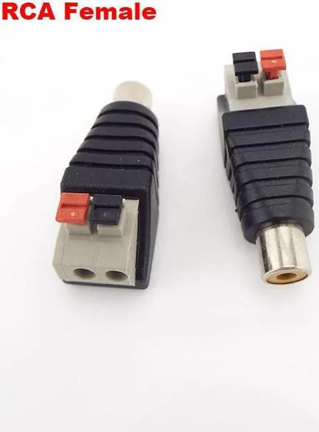 Alt view image 3 of 6 - DC plug RCA Male Female Connector 5.5mmx2.1mm Speaker Wire A/V Cable to Audio Press Plug Terminal Adapter Jack Plug wholesale(5pcs Female)
