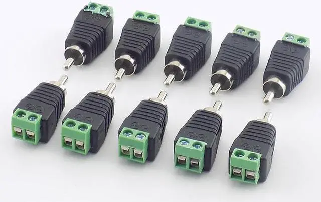 Main image of 10pcs/lot Coaxial Cat5 Cat6 to RCA Male Screw Terminal CCTV Camera Connector Adapter for Video Monitoring Accessories