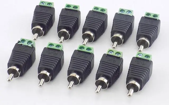 Alt view image 2 of 6 - 10pcs/lot Coaxial Cat5 Cat6 to RCA Male Screw Terminal CCTV Camera Connector Adapter for Video Monitoring Accessories