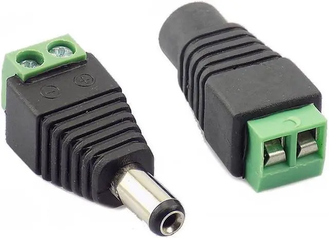 Alt view image 4 of 6 - 5 Pair (10pcs) Coax Cat5 To  DC Power Male jack plug DC female Connector plug adapter Av  UTP for CCTV Camera Video Balun