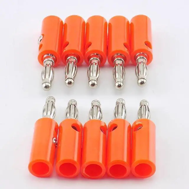 Alt view image 2 of 6 - 1/10pcs 4mm Banana Plate Plugs Connectors Red and Black Solderless For Audio Speaker Video Musical DIY adapter L19(1pcs Red)