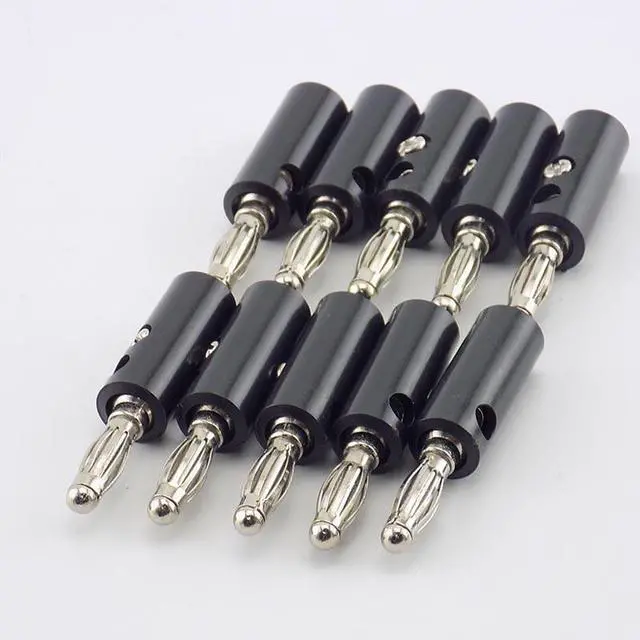 Alt view image 3 of 6 - 1/10pcs 4mm Banana Plate Plugs Connectors Red and Black Solderless For Audio Speaker Video Musical DIY adapter L19(1pcs Red)