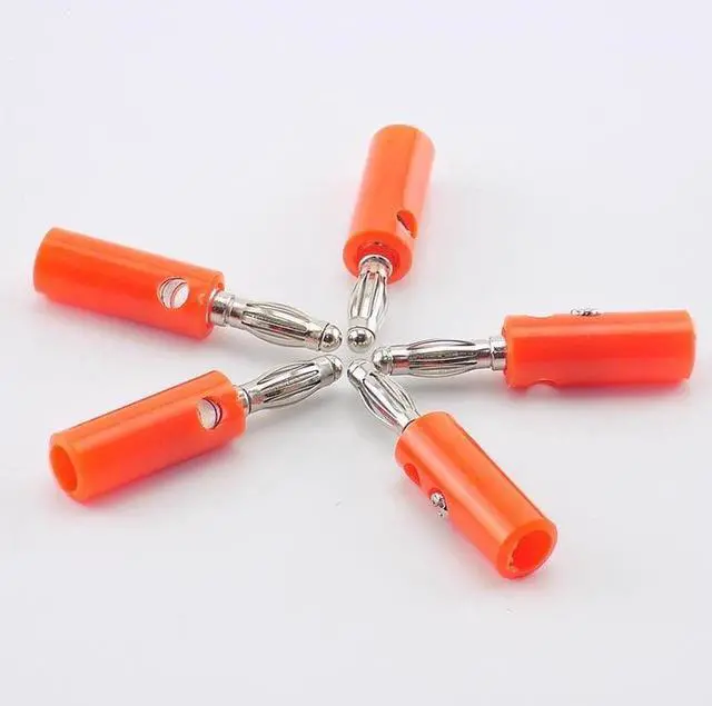 Alt view image 6 of 6 - 1/10pcs 4mm Banana Plate Plugs Connectors Red and Black Solderless For Audio Speaker Video Musical DIY adapter L19(1pcs Red)