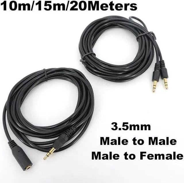 Alt view image 6 of 6 - 10m 20m 3.5mm 3pole Audio Male to male Female Jack Plug Stereo Aux Extension connector Cable Cord for Headphone Earphone L1 (Male to Male)
(15m)