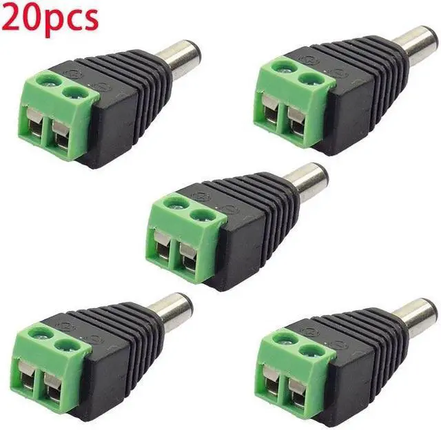Main image of 20pcs 5.5x2.1mm DC Male Plug Connector Adapter Power Supply For Cctv Camera Security System Video Accessories led strip L19