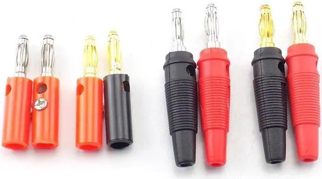 Alt view image 2 of 6 - 10pcs Banana plug Audio Speaker Screw Gold Plate Plugs Connector 4mm Adapter Solderless Black Red color L19(10pcs Type A)