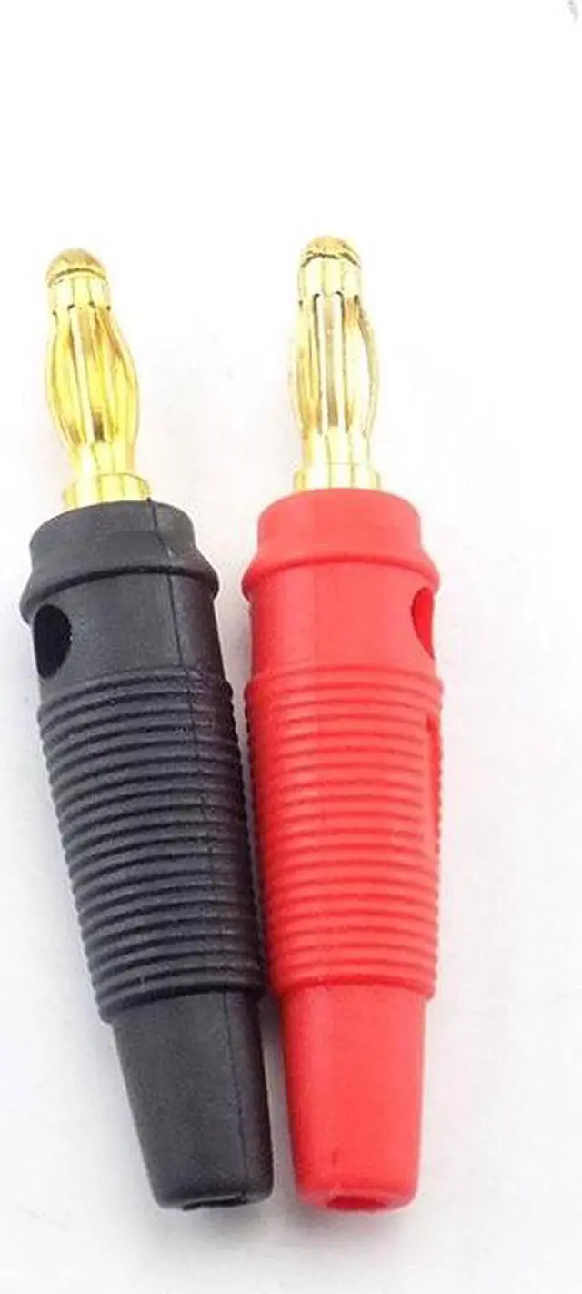 Alt view image 6 of 6 - 10pcs Banana plug Audio Speaker Screw Gold Plate Plugs Connector 4mm Adapter Solderless Black Red color L19(10pcs Type A)