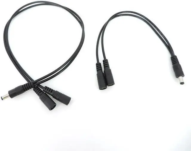 Alt view image 2 of 6 - 12v 2A 2 way 1 male 2 female DC Power Splitter adapter Cable connector Plug extension for CCTV LED strip light 5.5mmx2.1mm L1(0.5m)