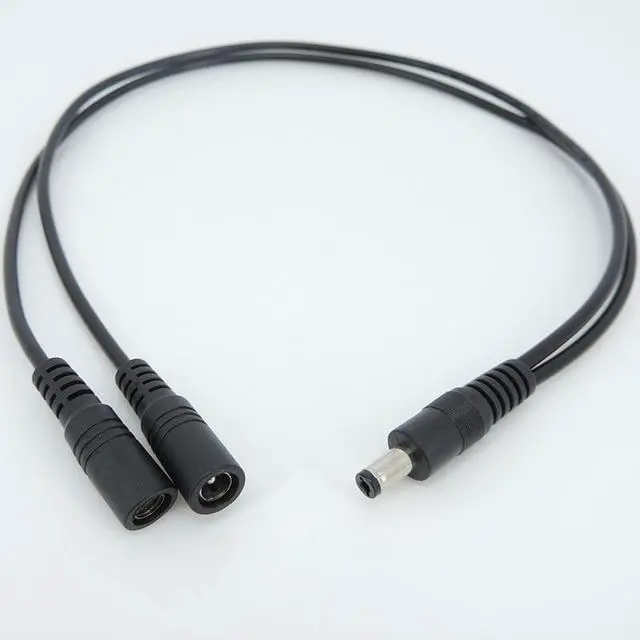 Alt view image 4 of 6 - 12v 2A 2 way 1 male 2 female DC Power Splitter adapter Cable connector Plug extension for CCTV LED strip light 5.5mmx2.1mm L1(0.5m)