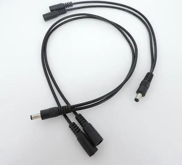 Alt view image 6 of 6 - 12v 2A 2 way 1 male 2 female DC Power Splitter adapter Cable connector Plug extension for CCTV LED strip light 5.5mmx2.1mm L1(0.5m)