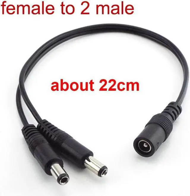 Alt view image 3 of 6 - 2.1x5.5mm CCTV Security Camera 1 DC Female To 2/3/4/5/6/8 Male Plug Power Cord Adapter Connector Cable Splitter for LED Strip(1 to 2 short)