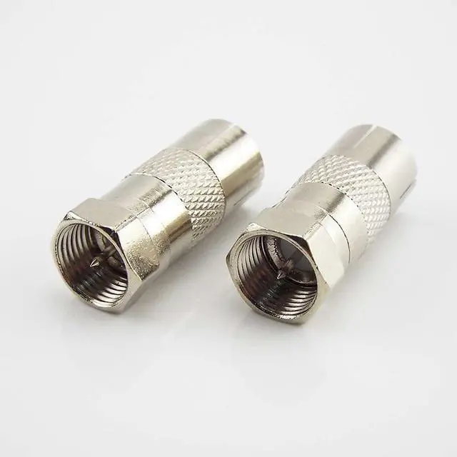 Alt view image 3 of 5 - 2/5/10pcs Nickel-plated F Type Male Plug Connector Socket to RF Coax For TV Aerial Female RF Adapter Adaptors L1(5PCS)