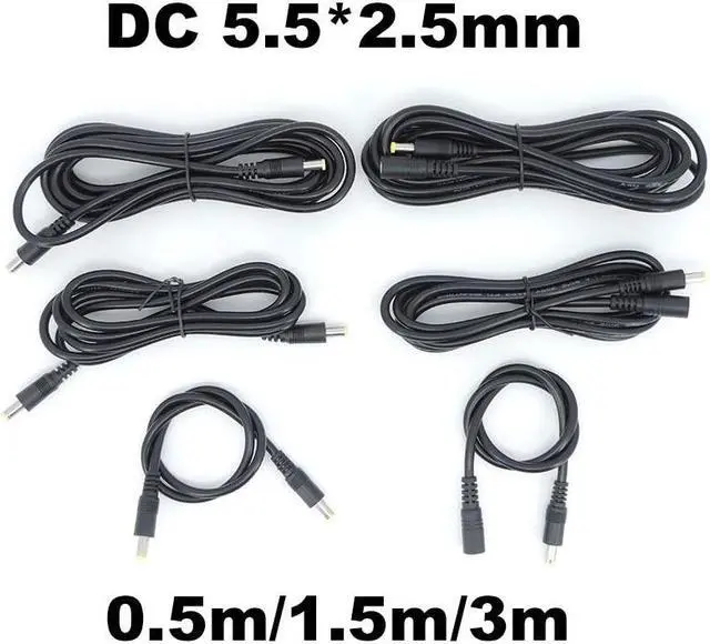 Alt view image 2 of 6 - 0.5/3/1.5m DC male to male female power supply connector Extension Cable 18awg wire Adapter 19v 24v for strip camera 5.5X2.5mm L(male to male)
(0.5M)