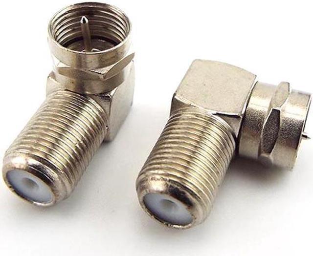Alt view image 2 of 6 - 2/4/10pcs 90 Degree F-Type Male to Female Plug Connector TV Aerial Antenna Right Angle Adapter Plug To Socket Coax Cable(4pcs)