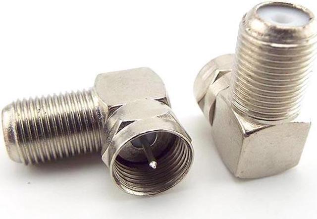 Alt view image 6 of 6 - 2/4/10pcs 90 Degree F-Type Male to Female Plug Connector TV Aerial Antenna Right Angle Adapter Plug To Socket Coax Cable(4pcs)