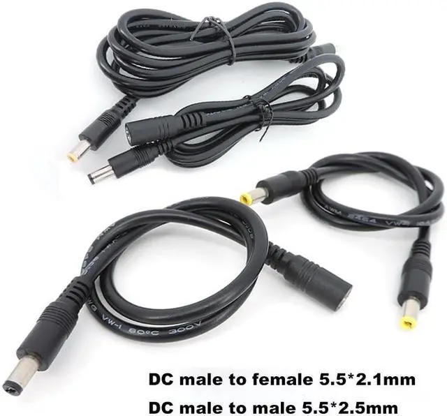 Alt view image 2 of 5 - 12v DC male to male female Extension power supply connector Cable 18awg Plug Cord wire Adapter for strip camera 5.5X2.5mm 2.1 L(Male to Female)
(0.5M)