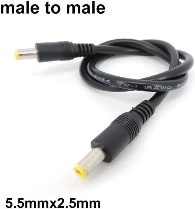 Alt view image 4 of 5 - 12v DC male to male female Extension power supply connector Cable 18awg Plug Cord wire Adapter for strip camera 5.5X2.5mm 2.1 L(Male to Female)
(0.5M)