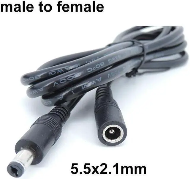 Alt view image 5 of 5 - 12v DC male to male female Extension power supply connector Cable 18awg Plug Cord wire Adapter for strip camera 5.5X2.5mm 2.1 L(Male to Female)
(0.5M)