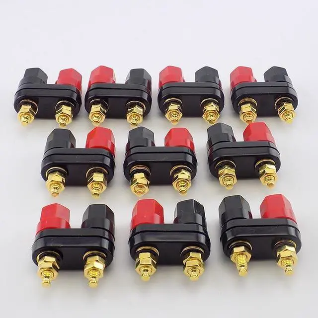 Alt view image 3 of 5 - 4mm Couple Terminals Plug Jack Socket Dual Banana Plugs Binding Post Red Black Connector Amplifier Speaker DIY Adapter L19(1 pcs)