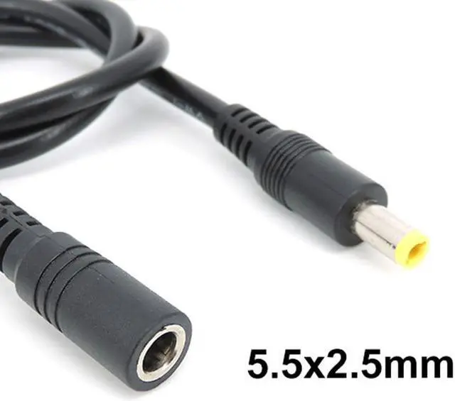 Alt view image 6 of 6 - DC male to female power supply Extension connector Cable Plug Cord wire Adapter for led strip camera 5.5X2.1mm 2.5mm 12v 18awg L(5.5 2.5mm)
(0.5M)