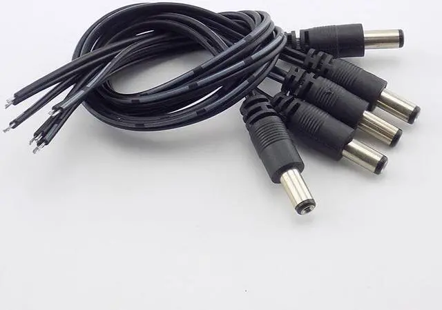 Main image of 5pcs 2.1*5.5mm 12v DC Male Connectors Plug Power Supply Extension Cable cord wire CCTV Camera LED Strip Light