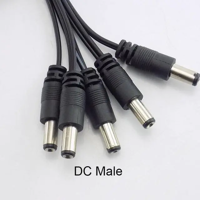 Alt view image 3 of 6 - 5pcs 2.1*5.5mm 12v DC Male Connectors Plug Power Supply Extension Cable cord wire CCTV Camera LED Strip Light
