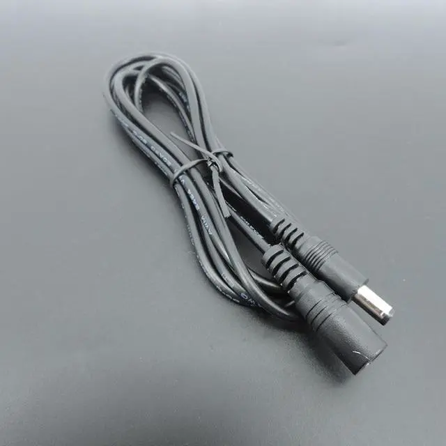 Alt view image 4 of 6 - 1/1.5/5m white black DC Power supply Male to female connector Cable Extension Cord Adapter Plug 20 22awg 5.5x2.1mm for strip L(Black  20awg)
(1.5M)