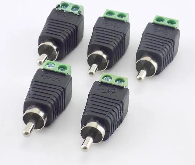 Main image of 5pcs/lot CCTV Phono RCA Male Plug TO AV Terminal Connector Video AV Speaker Wire cable to Audio Male RCA Connector Adapter