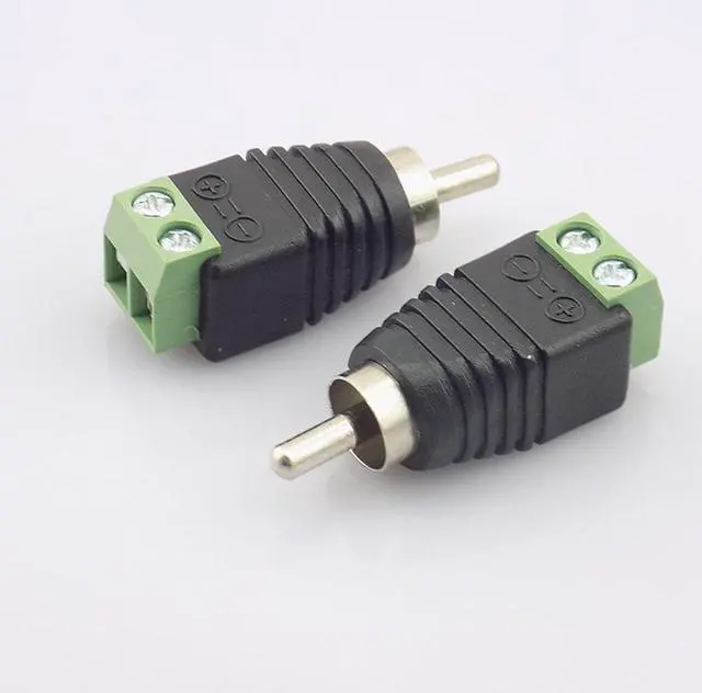 Alt view image 3 of 6 - 5pcs/lot CCTV Phono RCA Male Plug TO AV Terminal Connector Video AV Speaker Wire cable to Audio Male RCA Connector Adapter