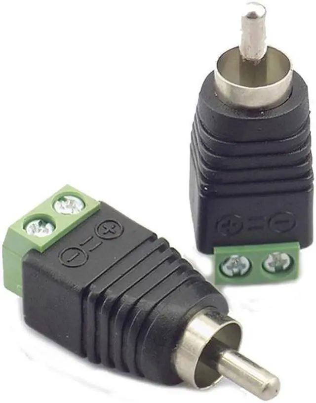 Alt view image 4 of 6 - 5pcs/lot CCTV Phono RCA Male Plug TO AV Terminal Connector Video AV Speaker Wire cable to Audio Male RCA Connector Adapter