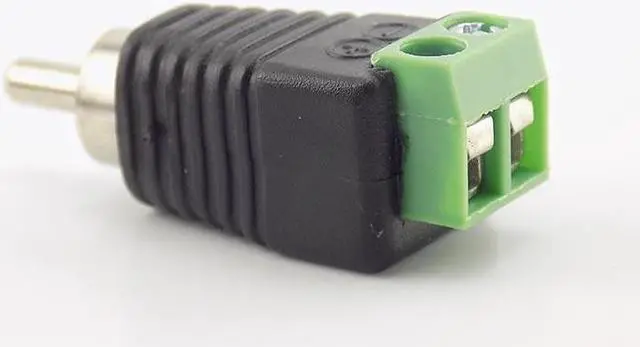 Alt view image 5 of 6 - 5pcs/lot CCTV Phono RCA Male Plug TO AV Terminal Connector Video AV Speaker Wire cable to Audio Male RCA Connector Adapter